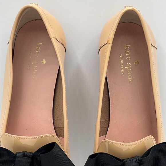 KATE SPADE New York Light Pink Bow Leather Cosetta Pointed Toe Bow Loafers B36 - Picture 4 of 13